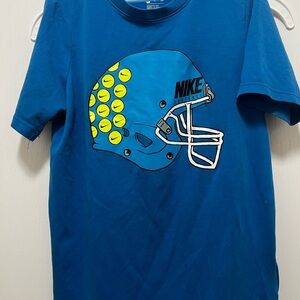 Nike Blue Tee with Football Helmet Design